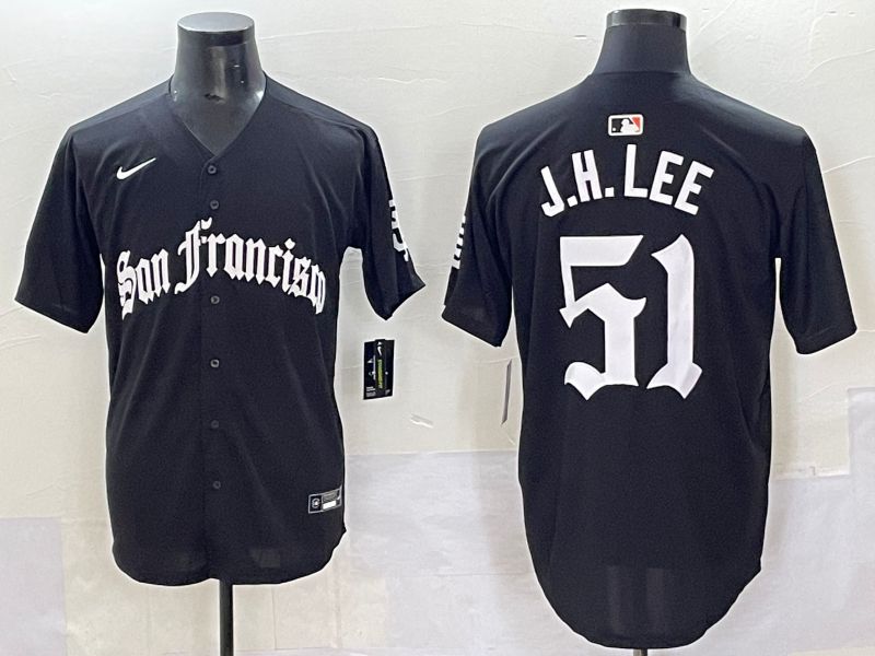 Men 2025 San Francisco Giants #51 J.H.Lee Black Five generations Joint Name Nike MLB Jersey style 41->san francisco giants->MLB Jersey